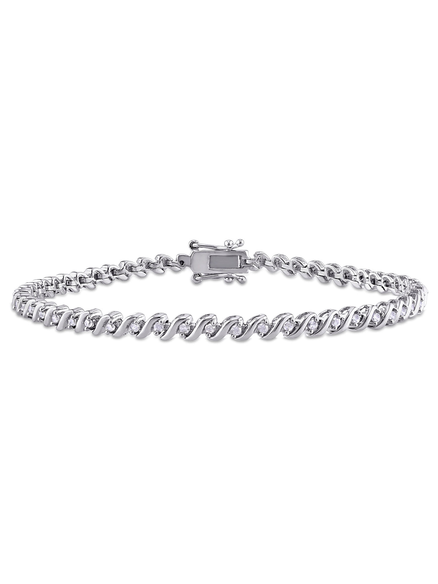 14 carat Round Shaped Diamond Tennis Bracelet 35 Pt